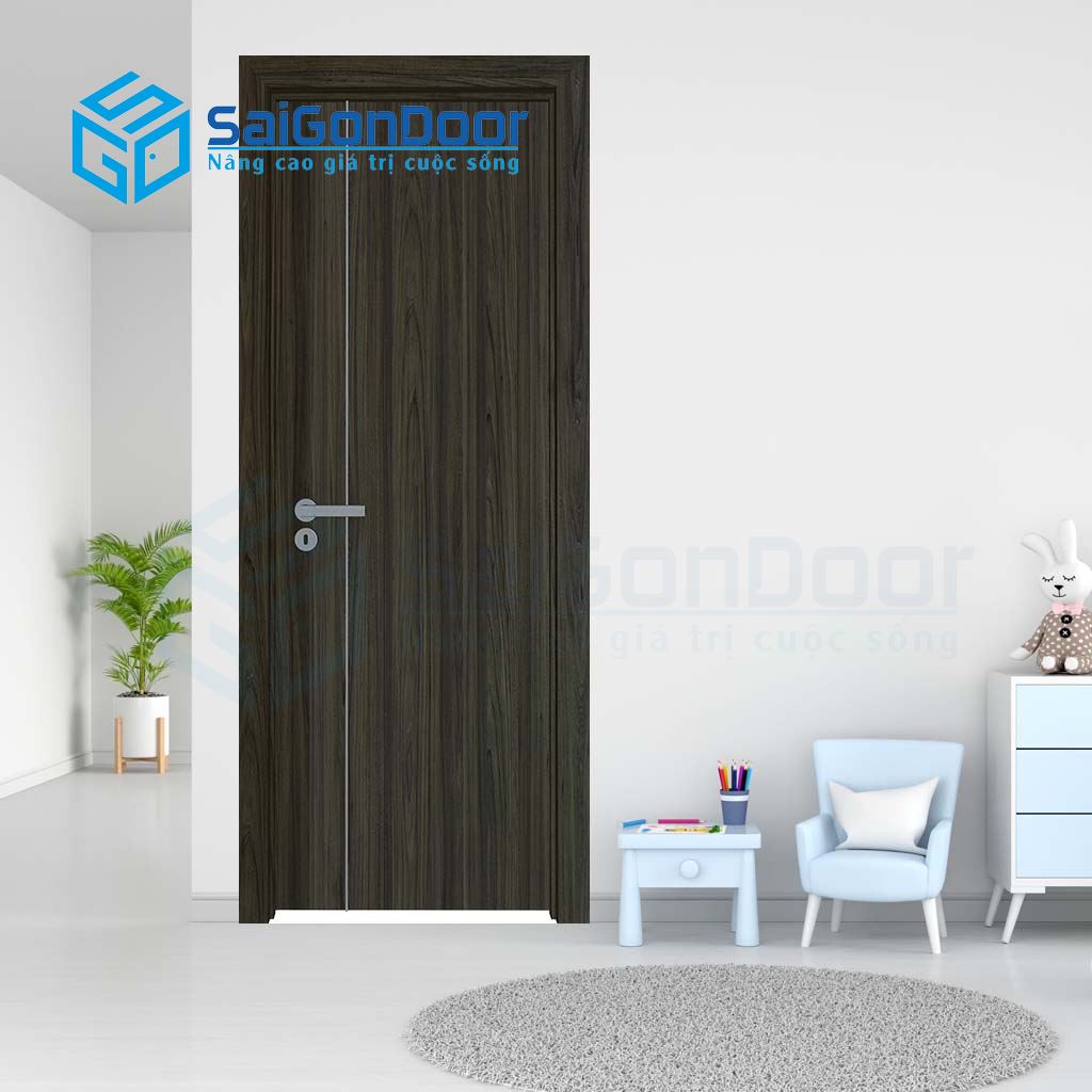 Dòng cửa gỗ công nghiệp với kết cấu phẳng giúp tạo không gian riêng tư thoải mái trong phòng tắm