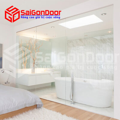 Phòng tắm kính trong phòng ngủ